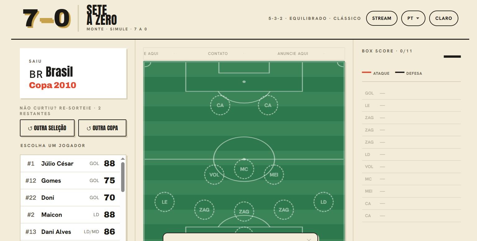 Sete a Zero é jogo GRÁTIS em clima de Copa do Mundo!