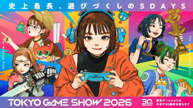 Tokyo Game Show 2026: revelada a lista de expositores e a arte visual principal da edição deste ano