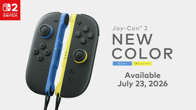 Joy-Con 2 nas cores azul e amarelo-claro serão lançados em 23 de julho