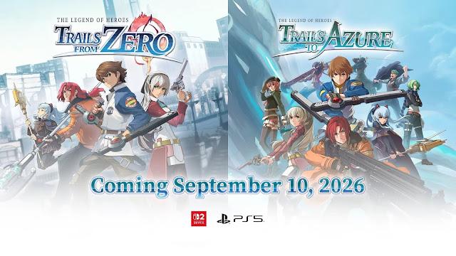 The Legend of Heroes: Trails from Zero e The Legend of Heroes: Trails to Azure chegarão ao Switch 2 em 10 de setembro