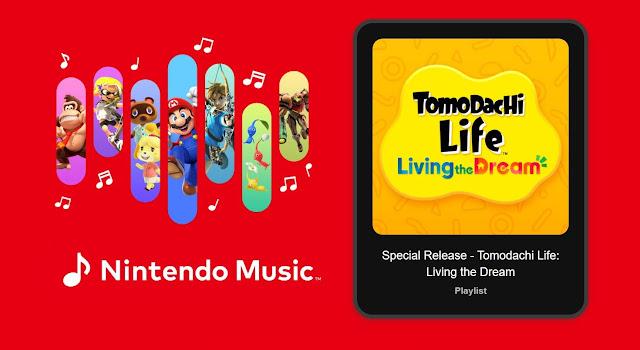 Nintendo Music recebe atualização especial com trilha sonora de Tomodachi Life: Living the Dream